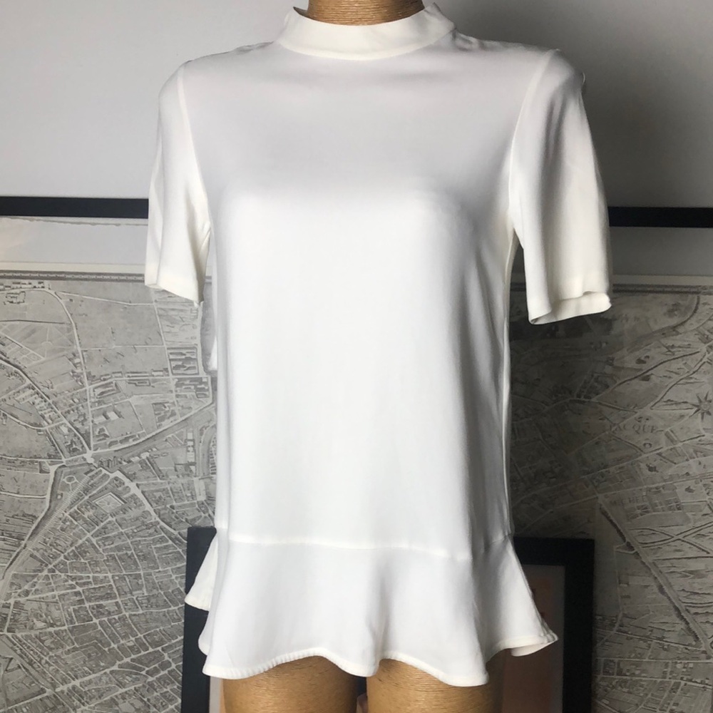 Stella McCartney Cream Peplum Short-Sleeve Top Size M